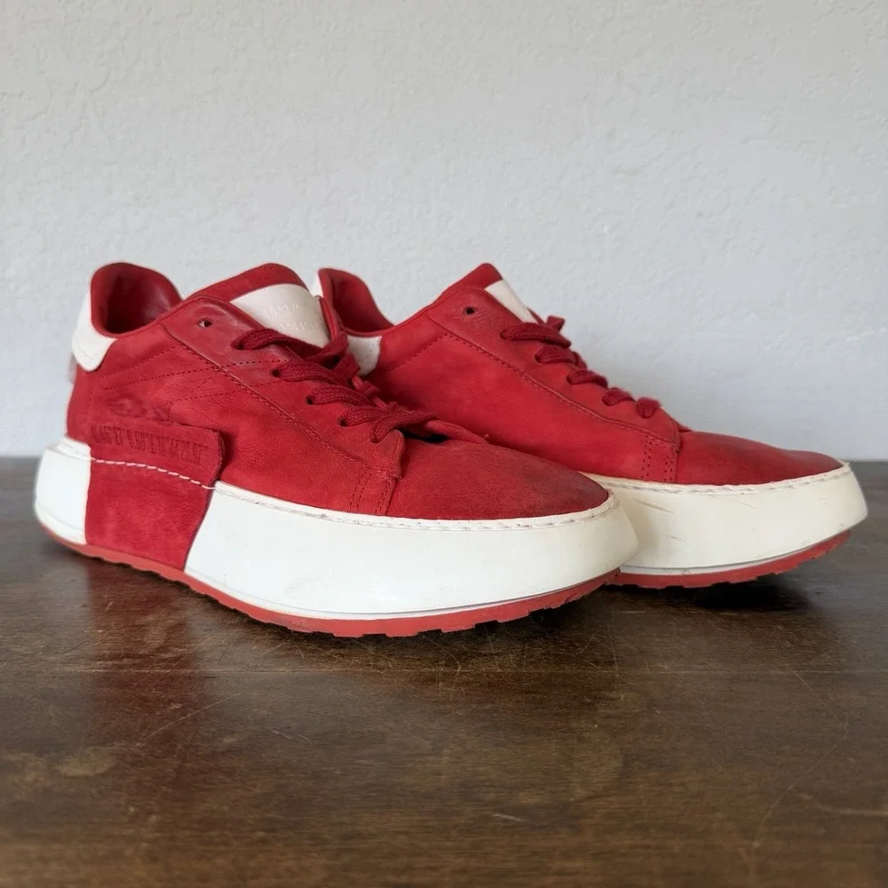 AS98 Hannie Leather Platform Sneaker Blood Red White Box EU 38 US 8 Chunky